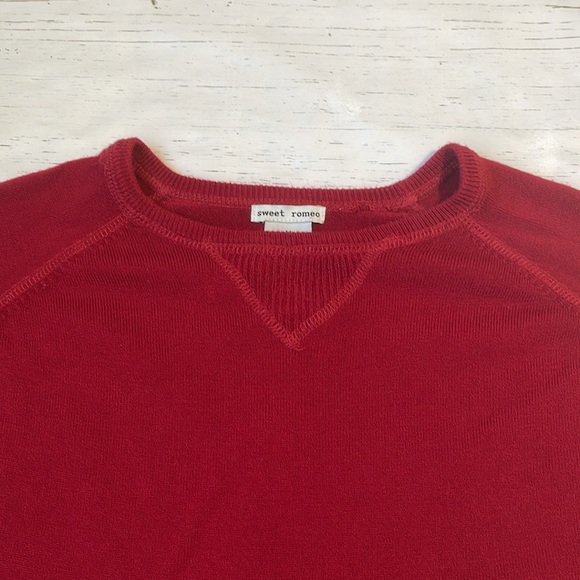 Sweet Romeo Solid Dark Red Raglan Sweater - Picture 7 of 10